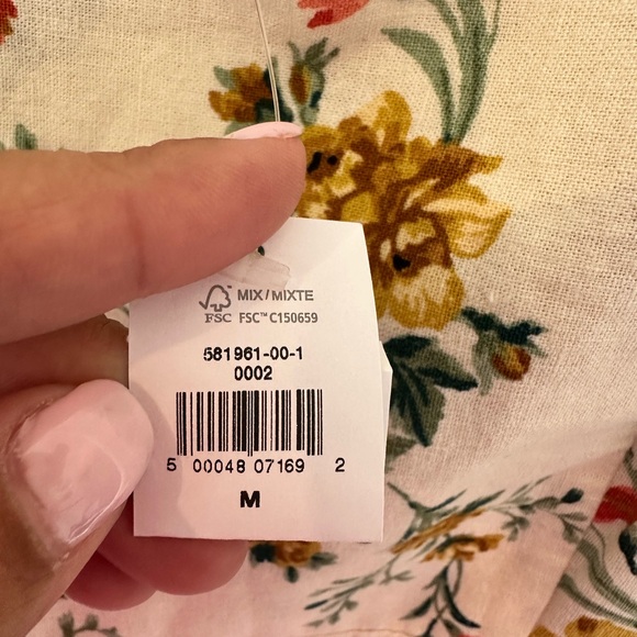 Old Navy Floral Cami Dress Size Medium Linen Blend NWT Sundress - Picture 5 of 6